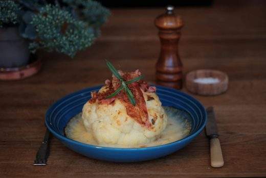 Retroalarm! Gratinert blomkål med pancetta
