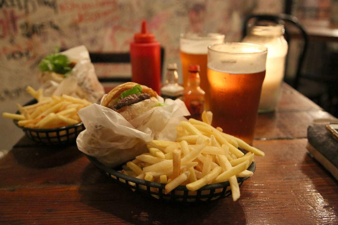 Burger på Mary's. Foto: Helle Øder Valebrokk Burger på Mary's. Foto: Helle Øder Valebrokk