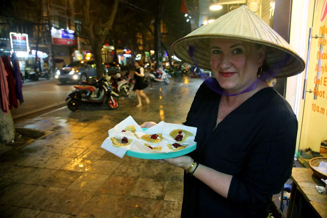 Man må by på seg selv. Her serverer jeg vafler som Street food.