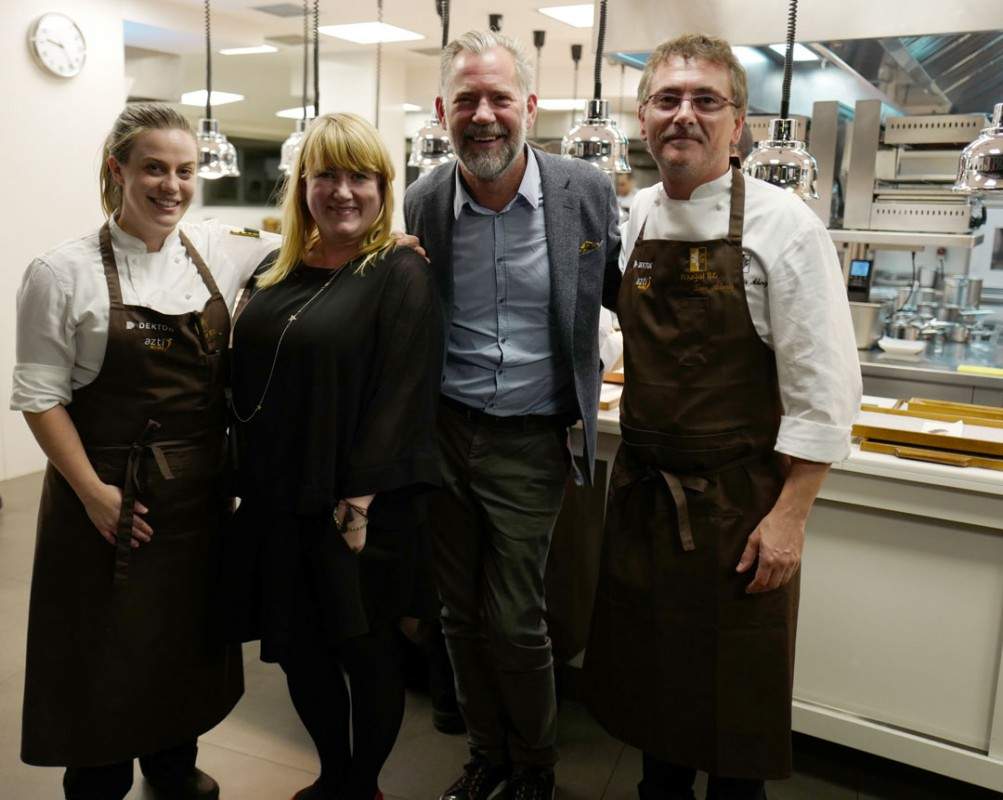 Kylie, meg, Erik og Adoni på Mugaritz.