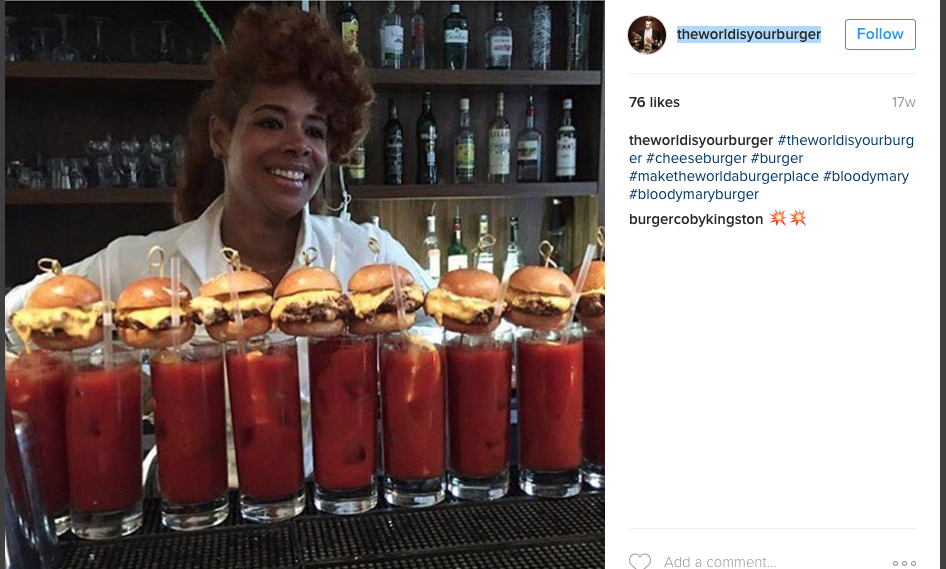 Bloody Mary + burgerpynt fra insagramkontoen theworldisyourburger. Bloody Mary + burgerpynt fra insagramkontoen theworldisyourburger.